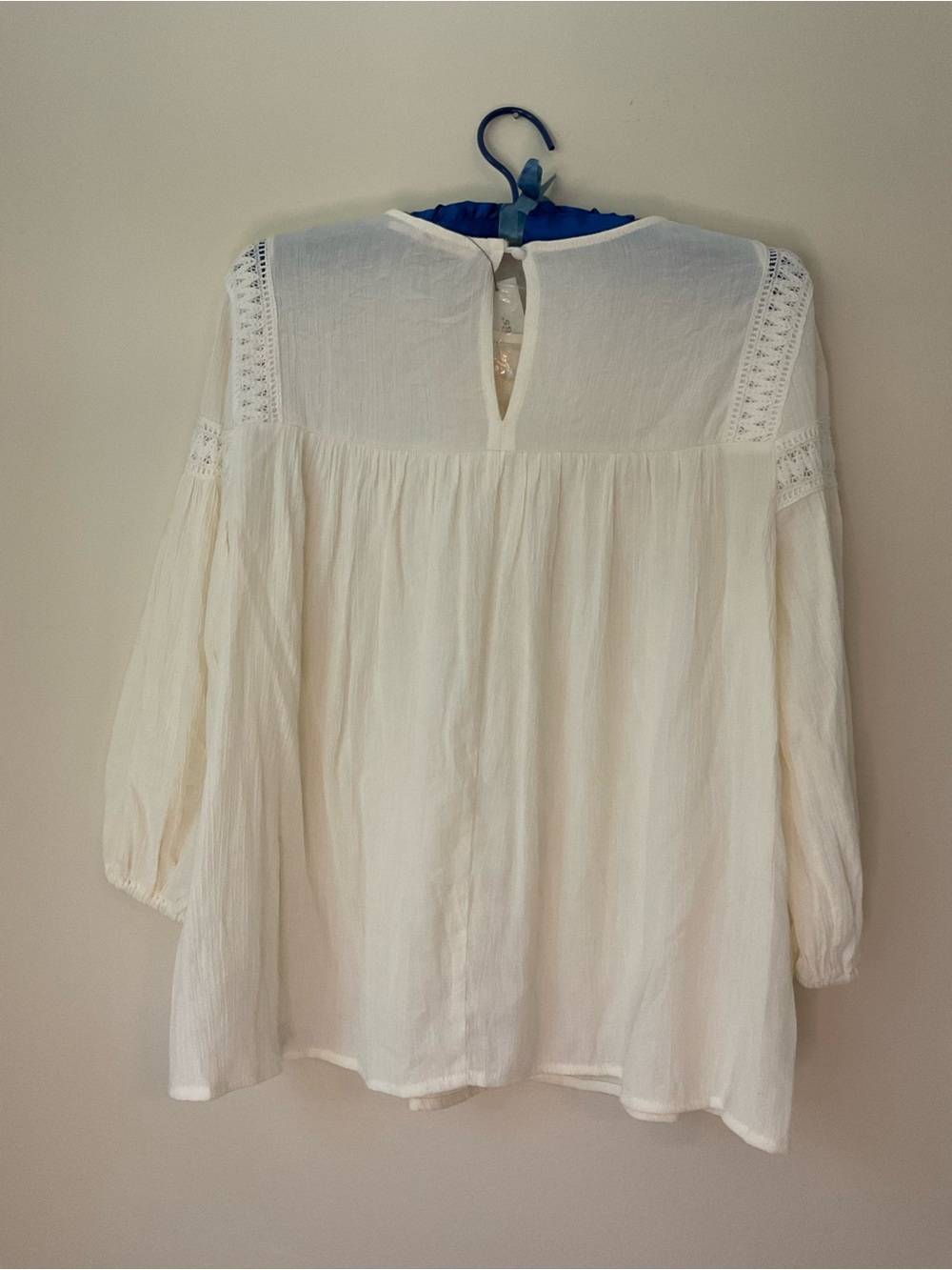 Francesca's Collections Cream Embroidered Peasant Top - Picture 6 of 6